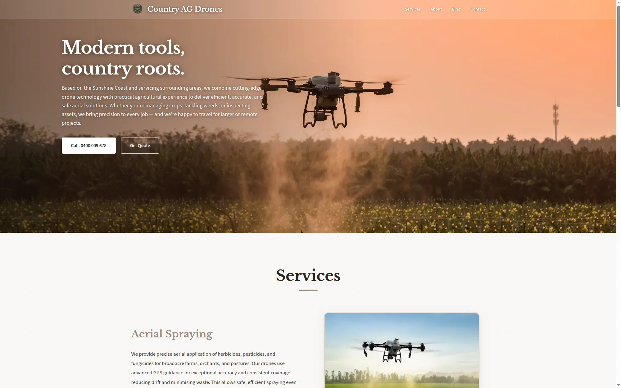 Country Ag Drones website screenshot